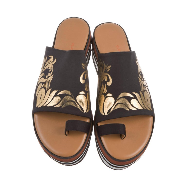 New Clover Canyon Leather Platform Sandals Geta Shoes For