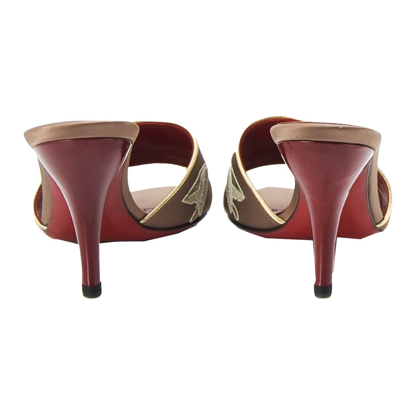 Women's New Tom Ford for Yves Saint Laurent YSL Lotus Heels Final Collection 2004 Sz 37