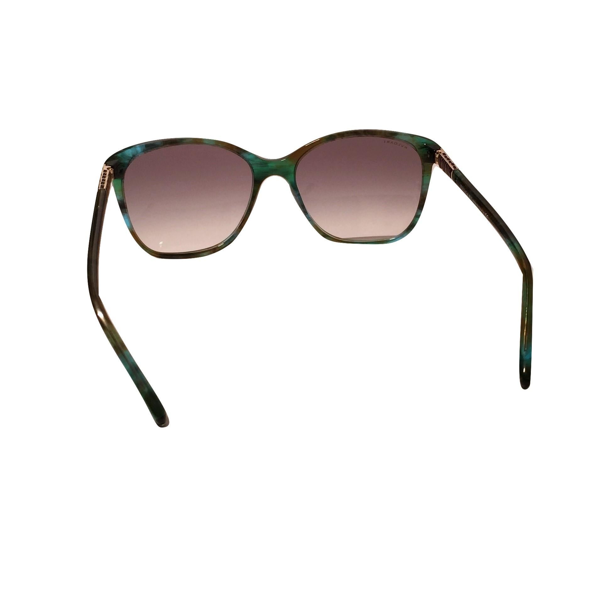Women's New Bulgari Emerald Sunglasses With Case