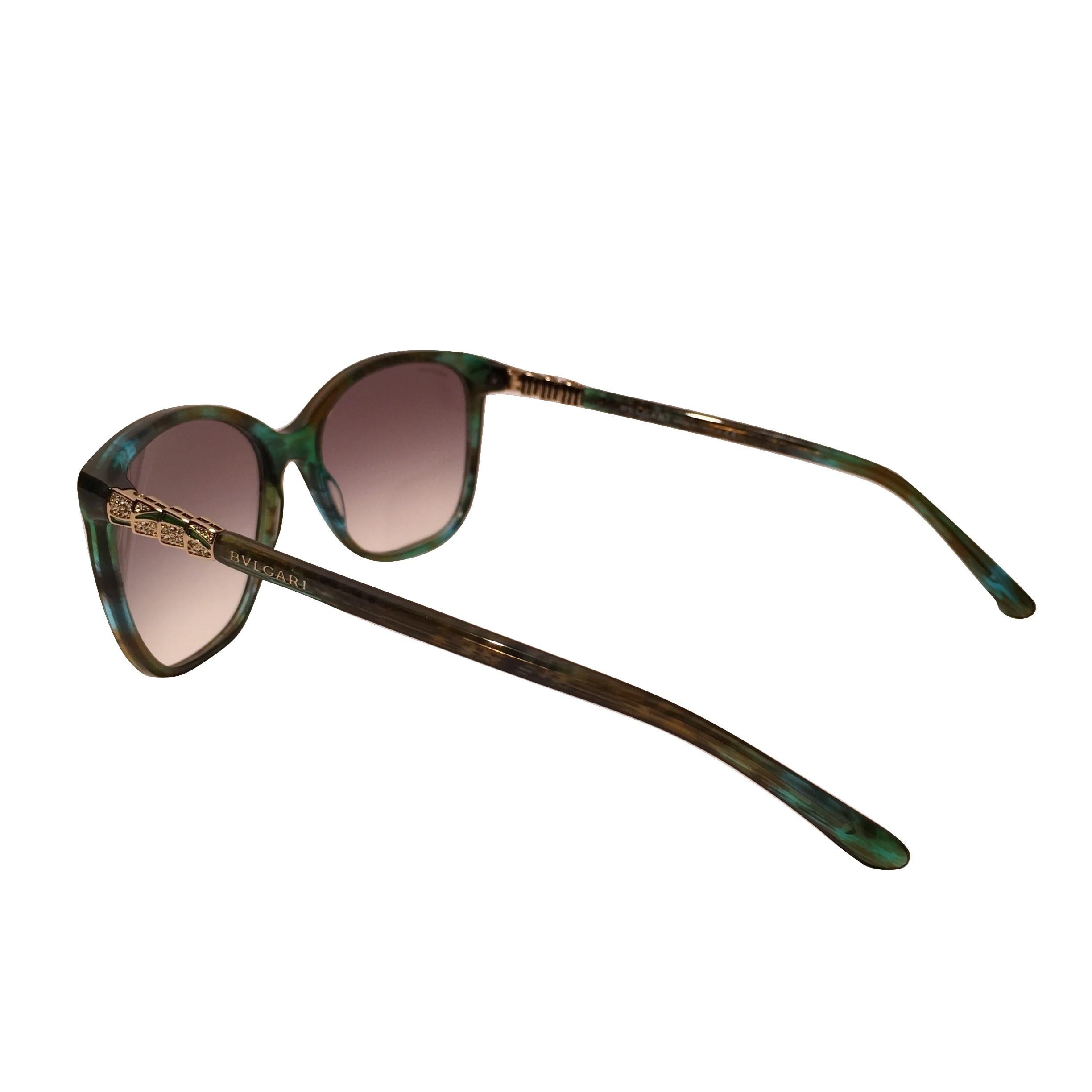 New Bulgari Emerald Sunglasses With Case 1