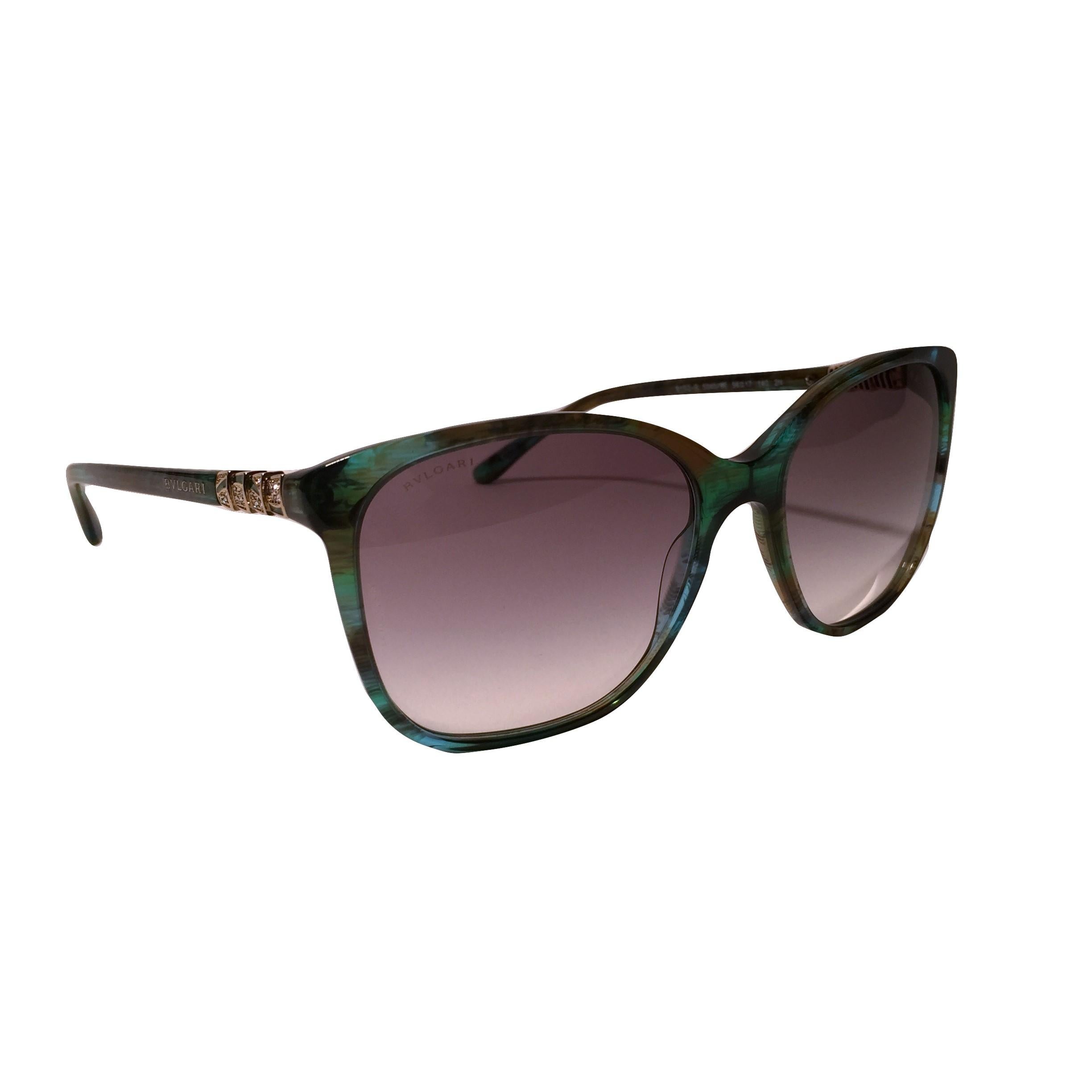 New Bulgari Emerald Sunglasses With Case 4