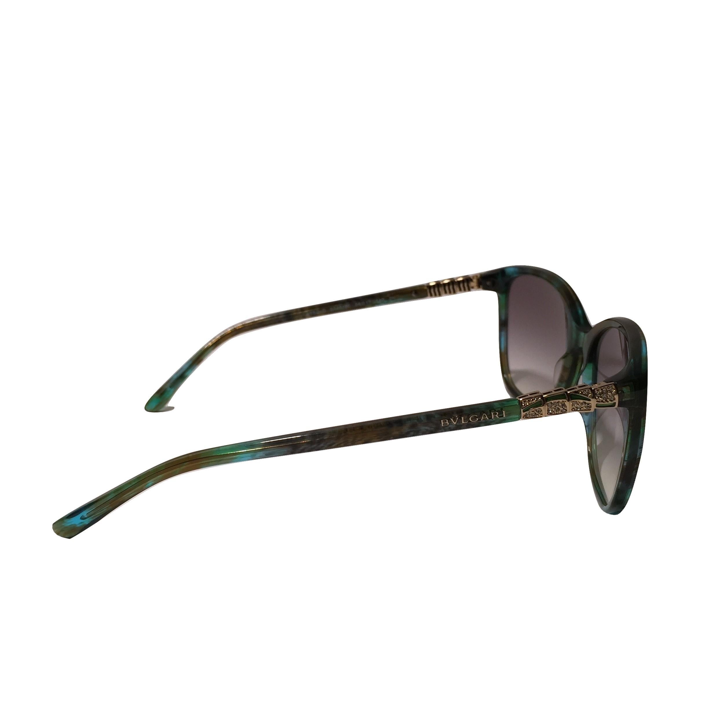 New Bulgari Emerald Sunglasses With Case 5