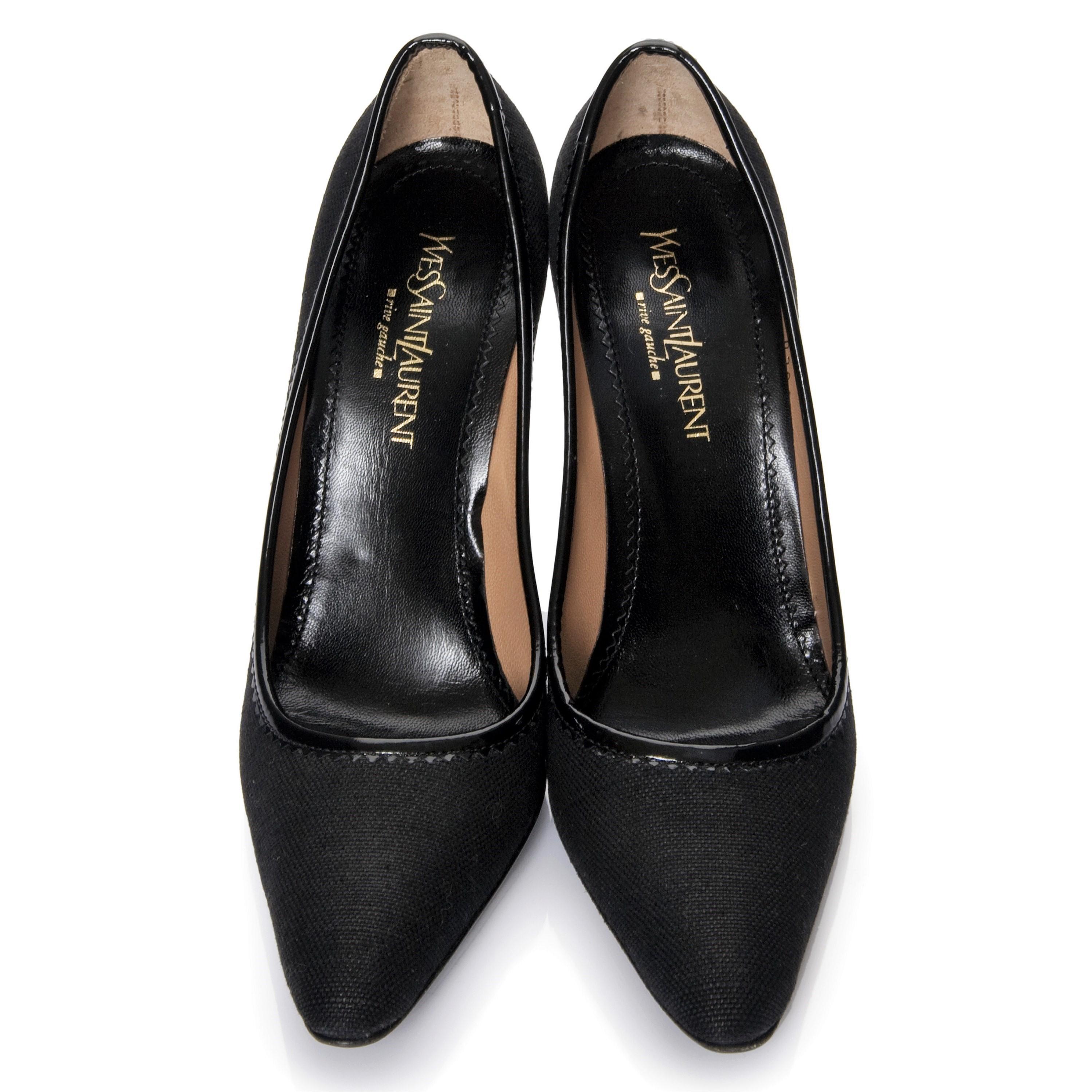 Women's New Vintage Tom Ford for Yves Saint Laurent YSL Linen Patent Heels Sz 37