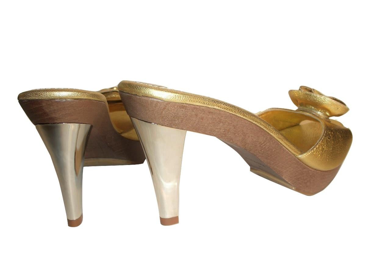 New Tom Ford for YSL Yves Saint Laurent Nadja Rosette Gold Heels Sz 40 2