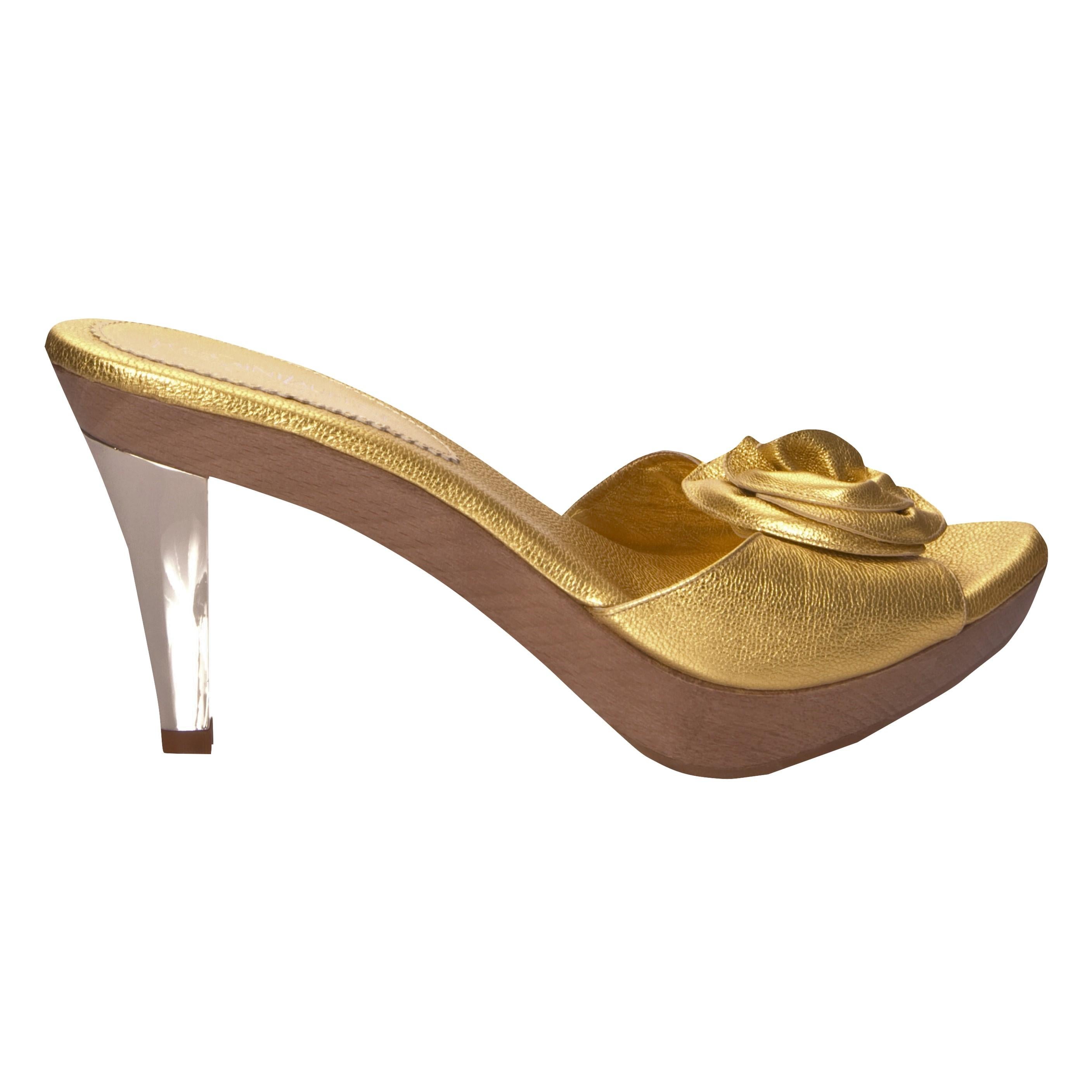 ysl gold heels