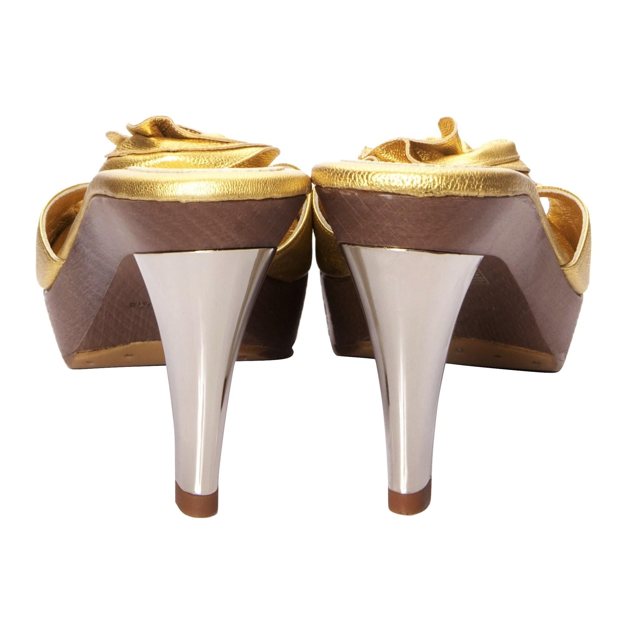 ysl gold heels