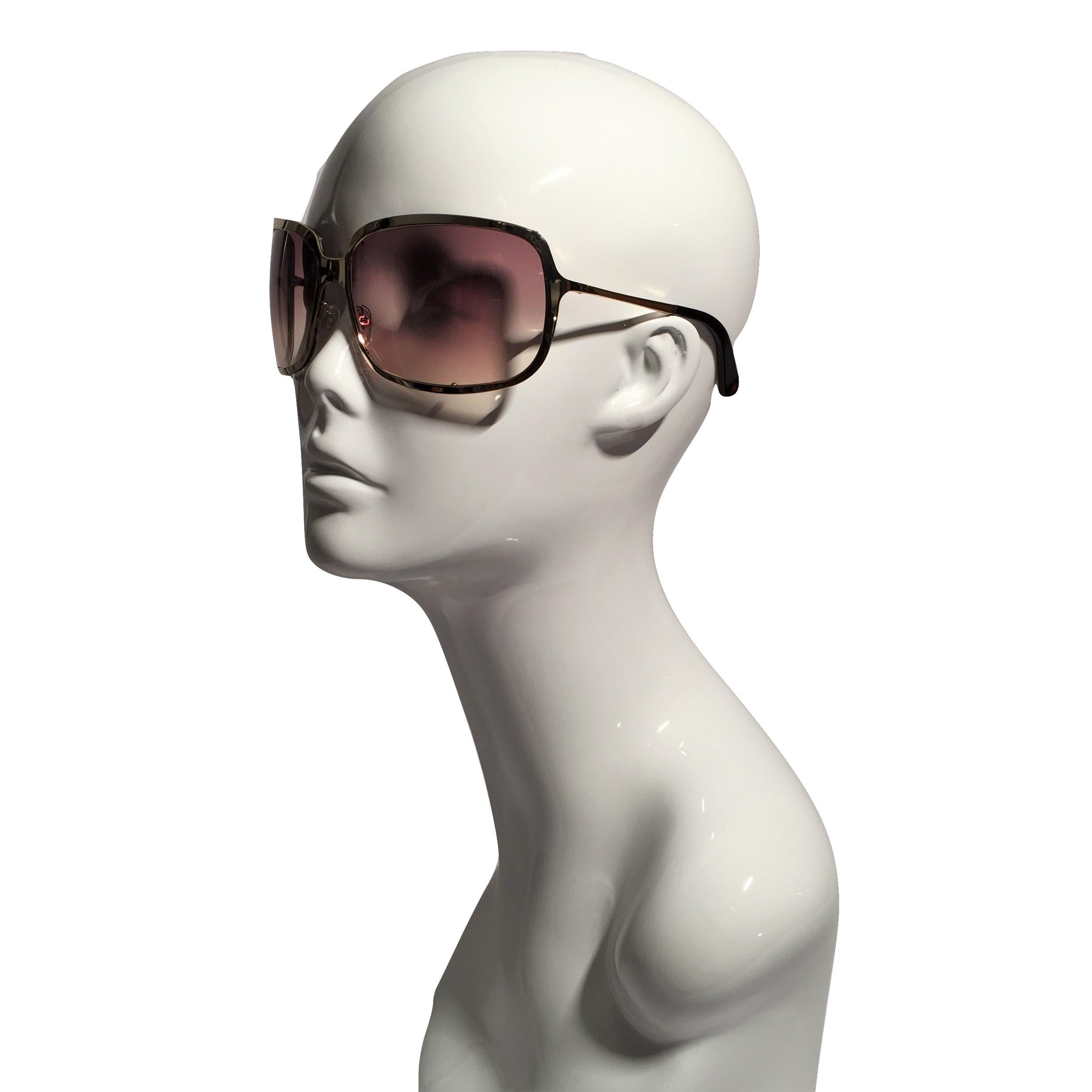 Yves Saint Laurent New YSL Gold Wrap Sunglasses  4
