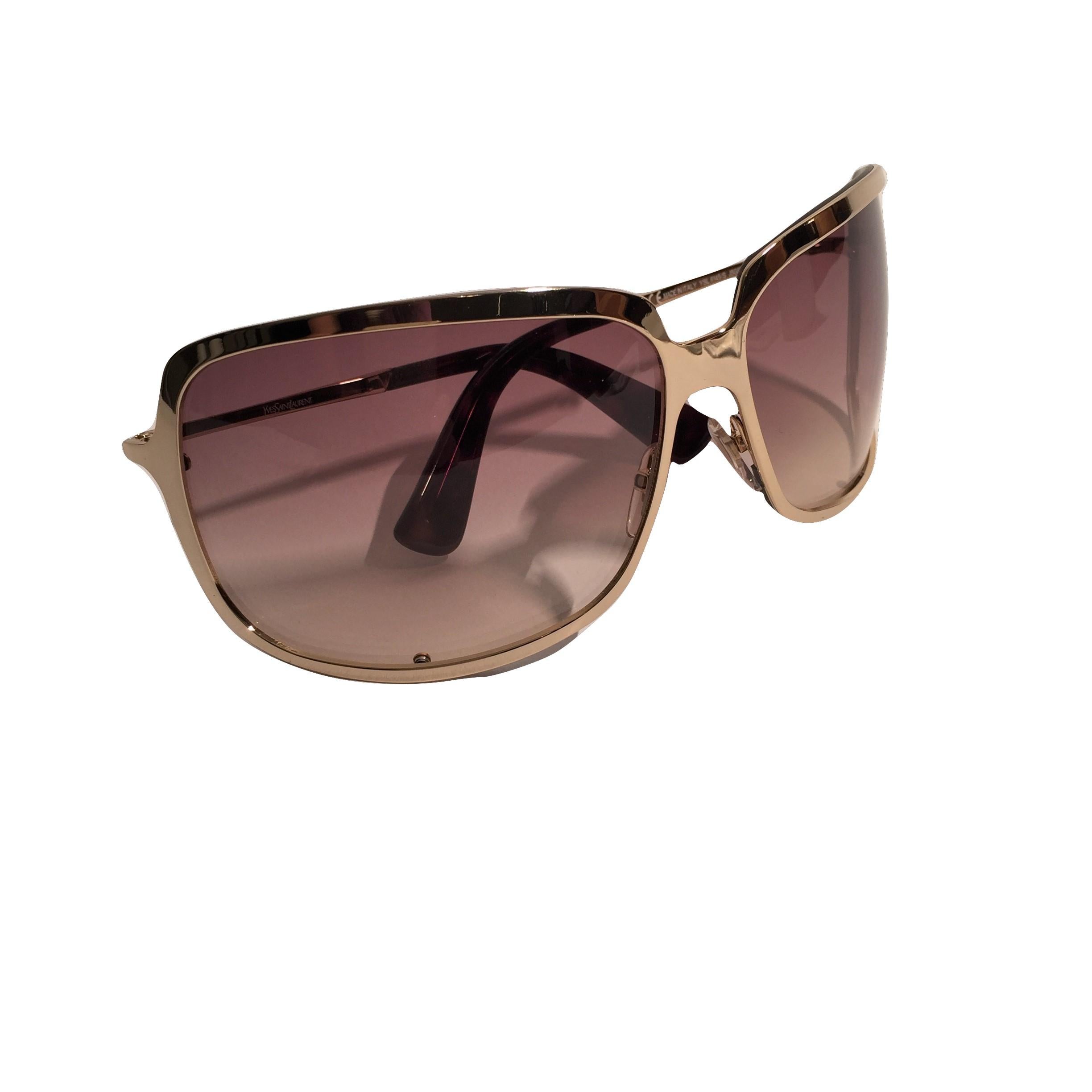 Yves Saint Laurent New YSL Gold Wrap Sunglasses  8