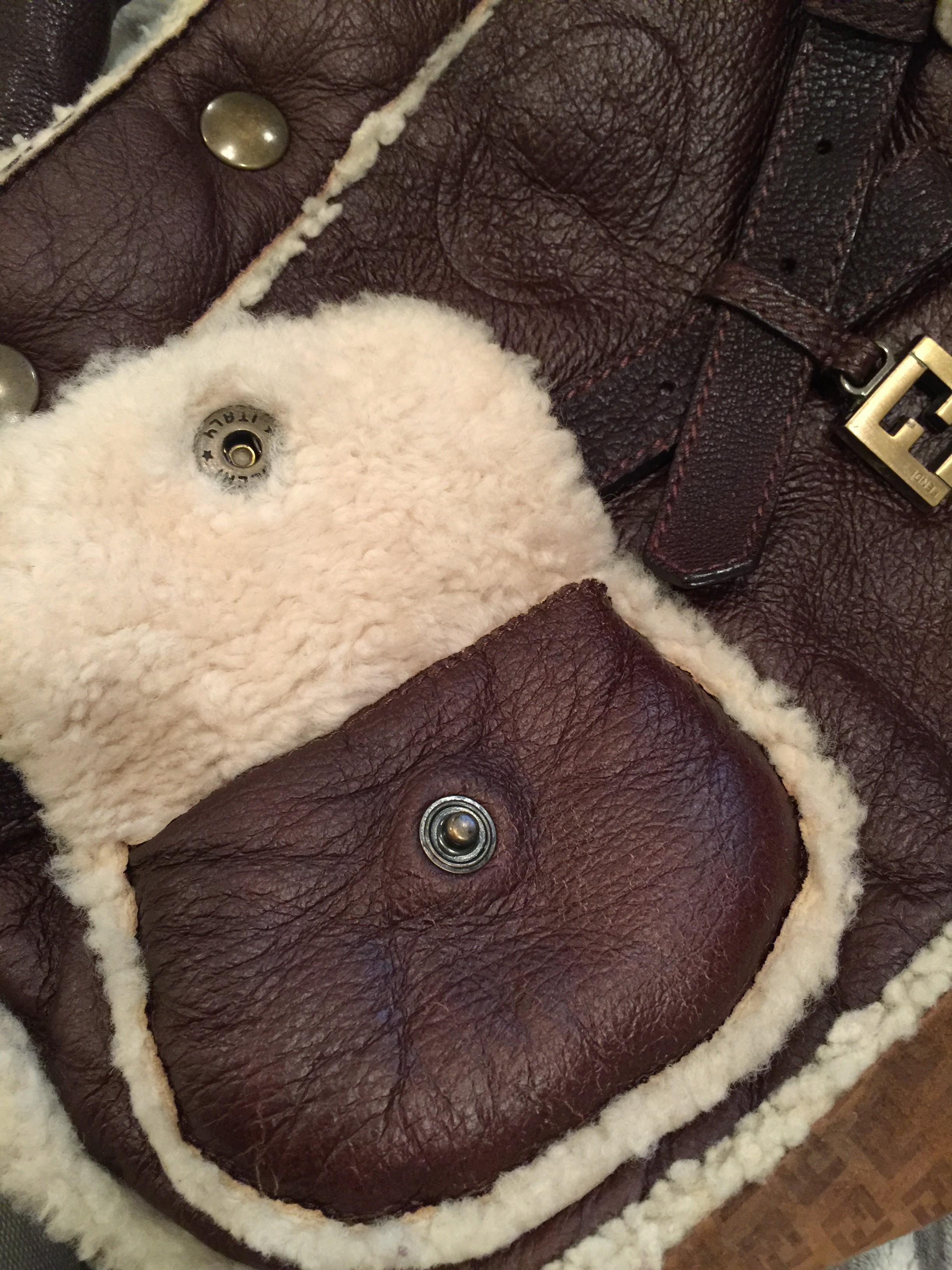 Women's New Fendi Aspen Shearling and Suede FF Brown Hobo Tote Bag