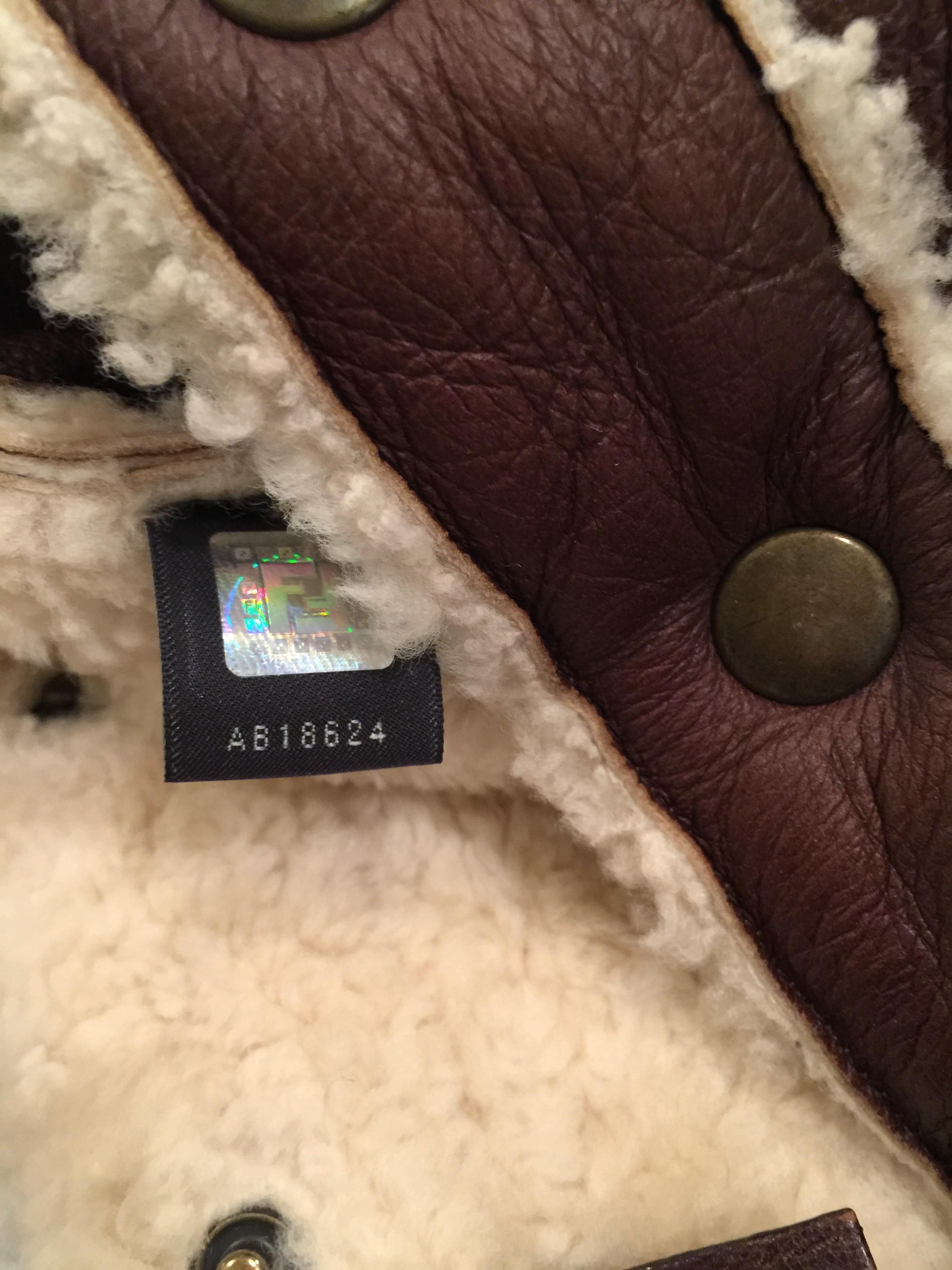 New Fendi Aspen Shearling and Suede FF Brown Hobo Tote Bag 6