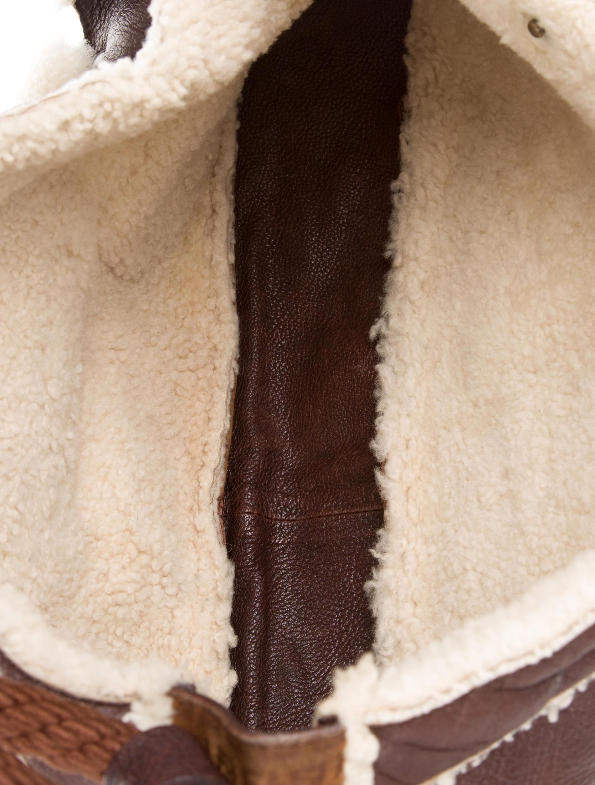 New Fendi Aspen Shearling and Suede FF Brown Hobo Tote Bag 10