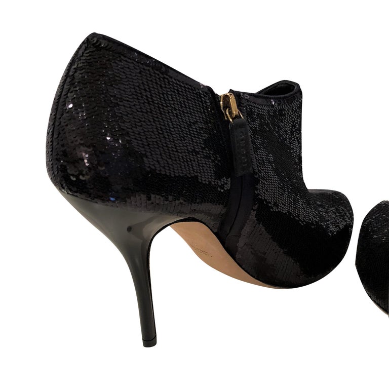New Gucci Sequin Evening Boots Booties Heels Sz 38 For Sale 5