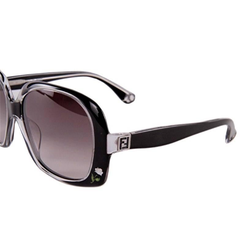 New Fendi Black Rose Inlaid Sunglasses with Case 4