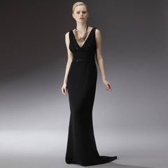 New Badgley Mischka Beaded Evening Dress Gown Sz 6