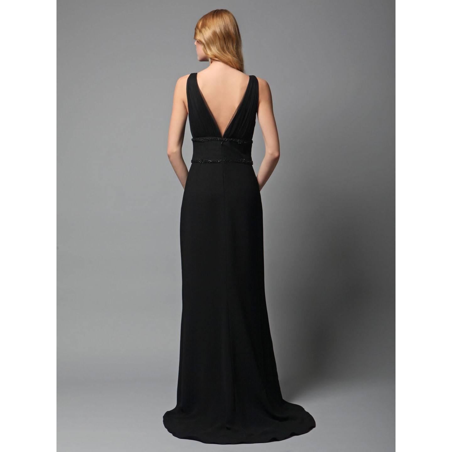 New Badgley Mischka Beaded Evening Dress Gown Sz 6 1