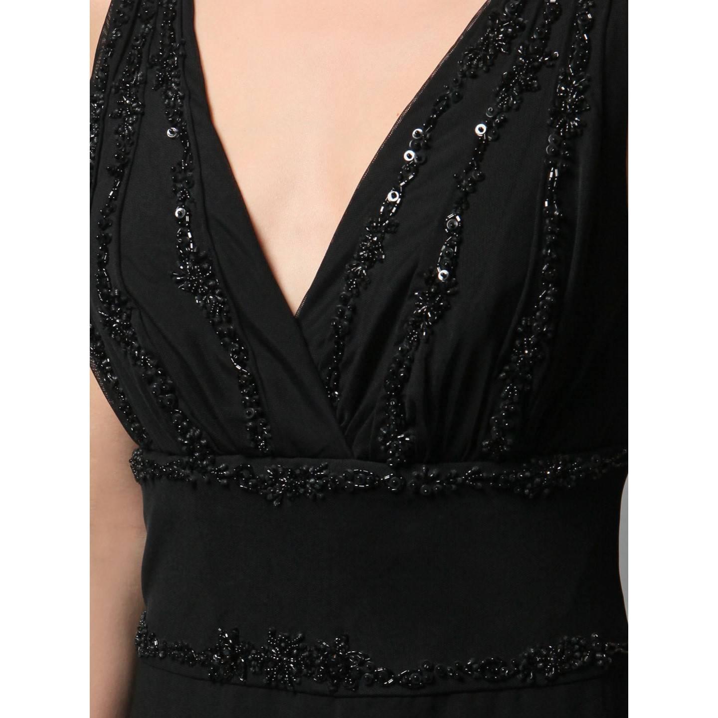 New Badgley Mischka Beaded Evening Dress Gown Sz 6 2