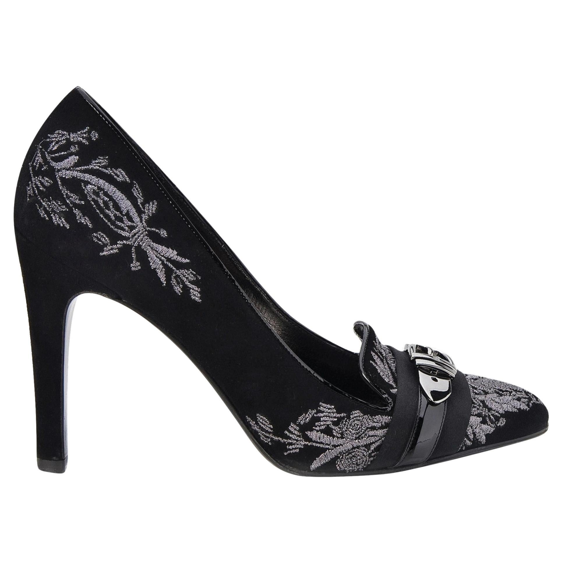 Neu Gucci Laufsteg Wildleder Brokat Schnalle Heels mit Absatz Gr. 37