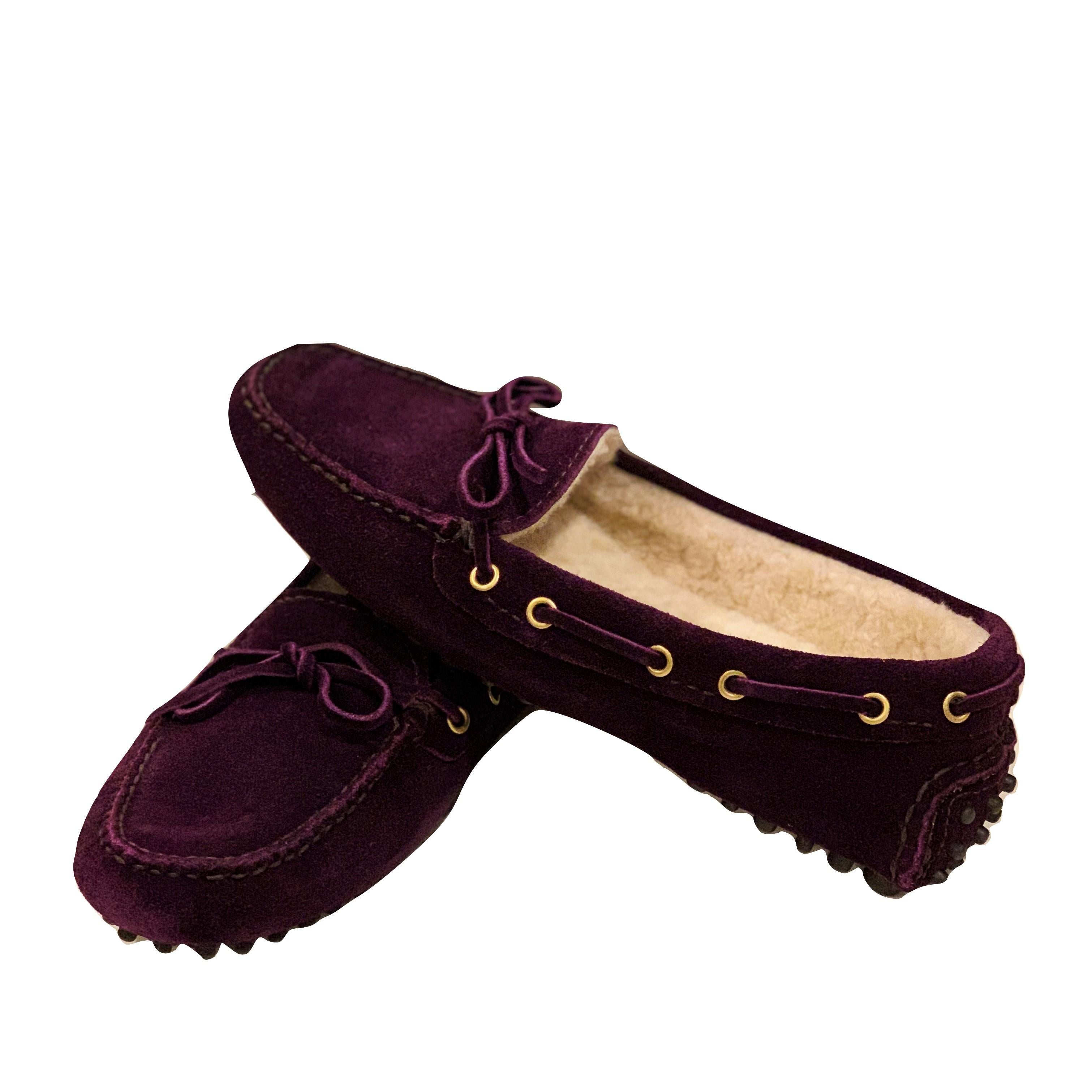 Black New The Original Prada Car Shoe Flat Moccasin Shearling House Driving  Sz 36