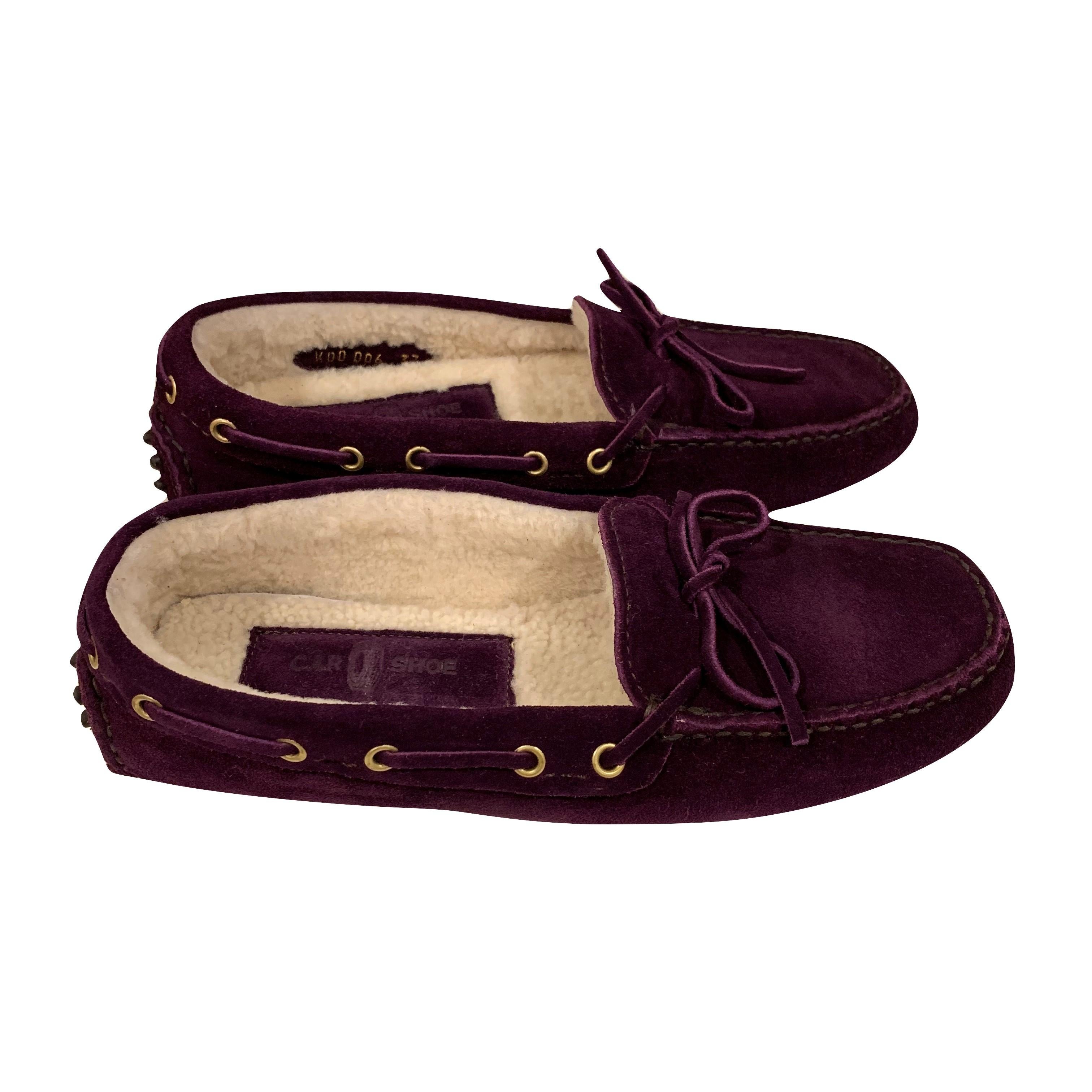 Women's New The Original Prada Car Shoe Flat Moccasin Shearling House Driving  Sz 36