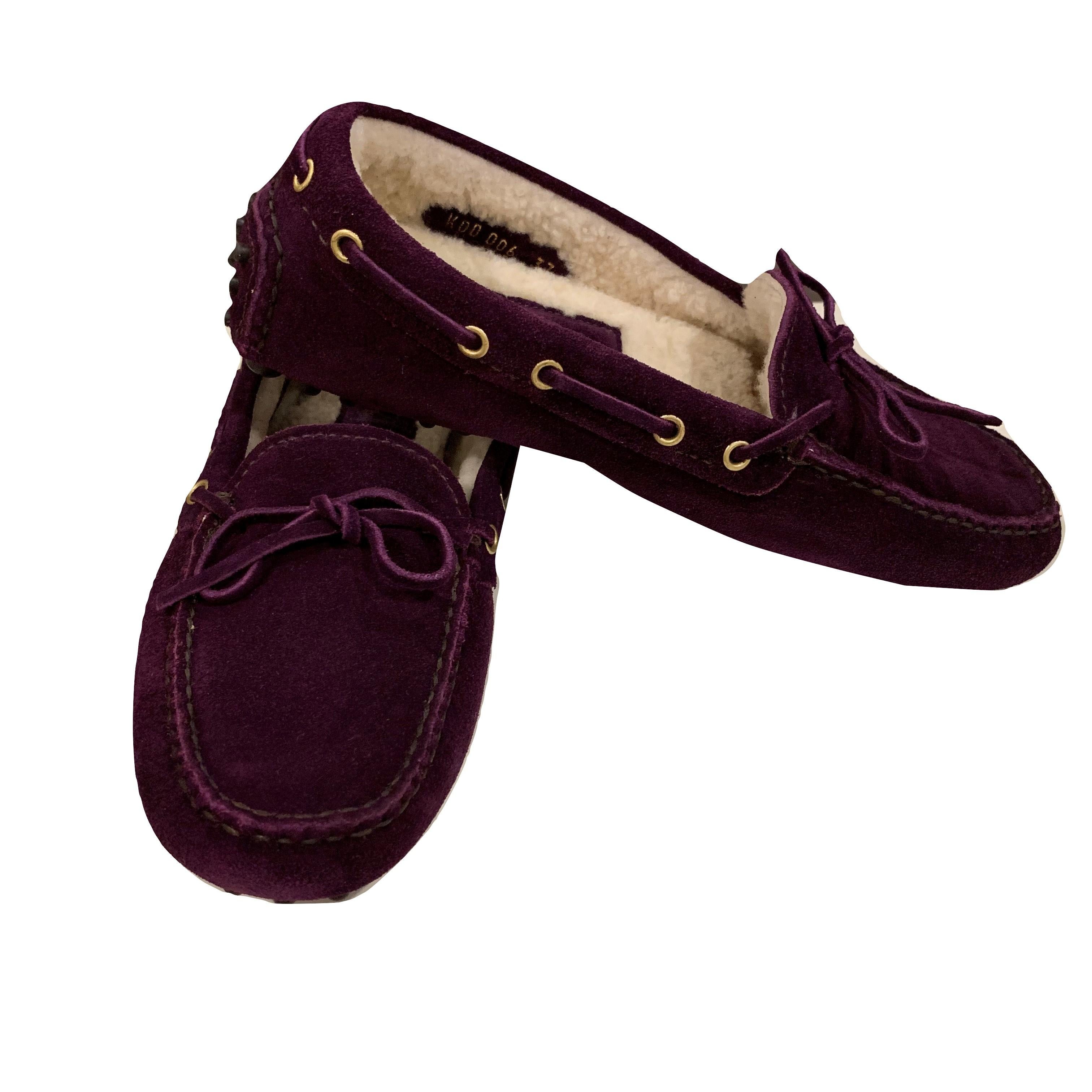 New The Original Prada Car Shoe Flat Moccasin Shearling House Driving  Sz 36 2