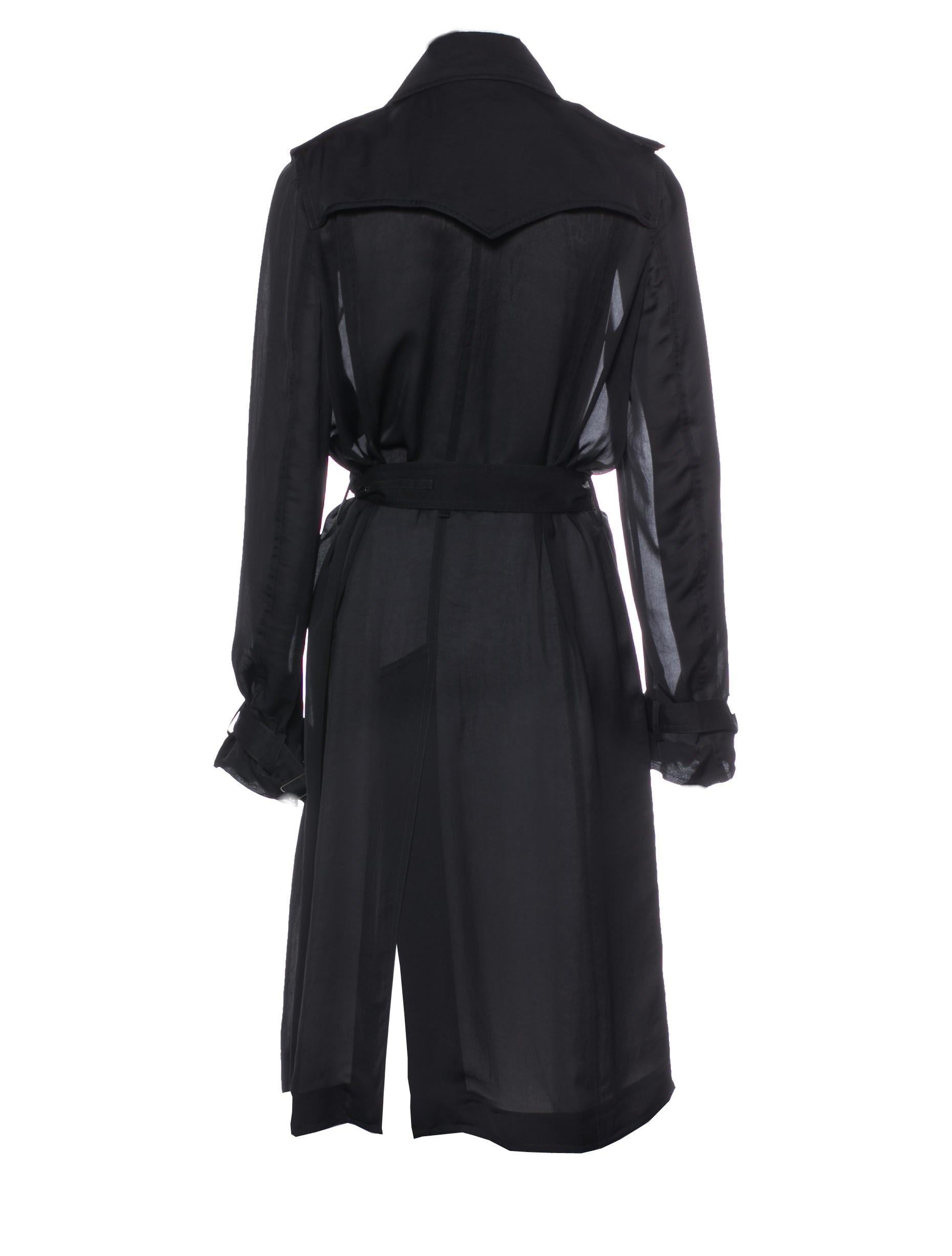 New Yves Saint Laurent YSL S/S 2009 Sheer Trench Coat Jacket Sz 38 In New Condition In Leesburg, VA