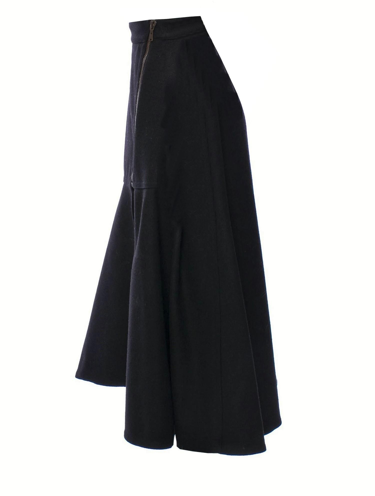 Women's New Yves Saint Laurent YSL F/W 2008 Runway Heavy Wool Skirt Sz Fr42 For Sale