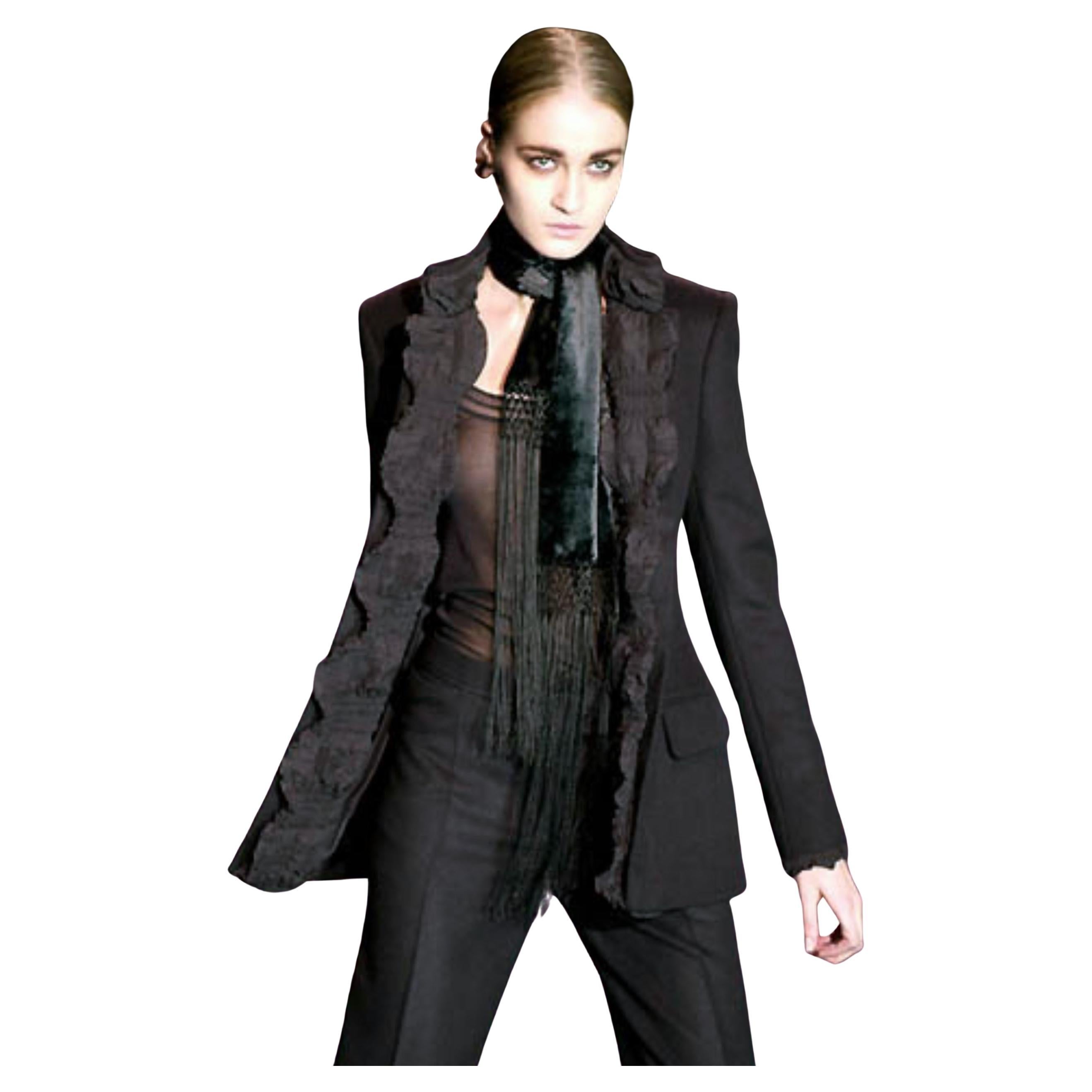 New Rare Tom Ford for Yves Saint Laurent YSL F/W 2001 Runway Coat Jacket Sz 36 For Sale