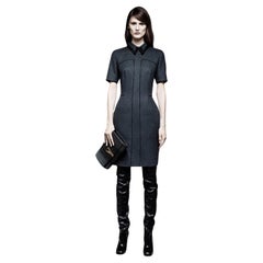 New Yves Saint Laurent YSL Pre-Fall 2012 Wool & Leather Dress Sz FR 38