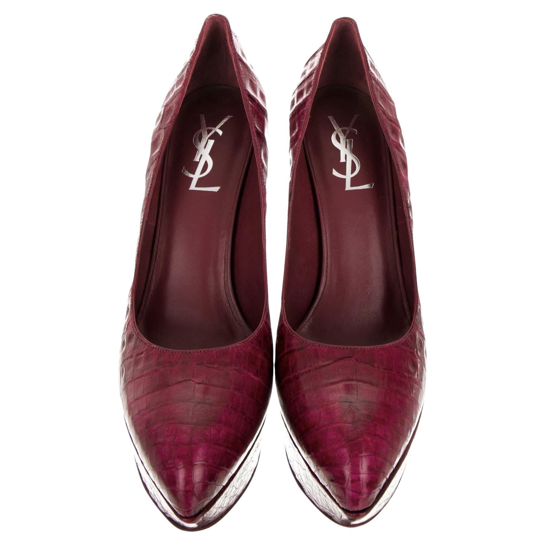 New Rare Yves Saint Laurent YSL Imperiale Crocodile Heels Pumps 2009 Sz 39