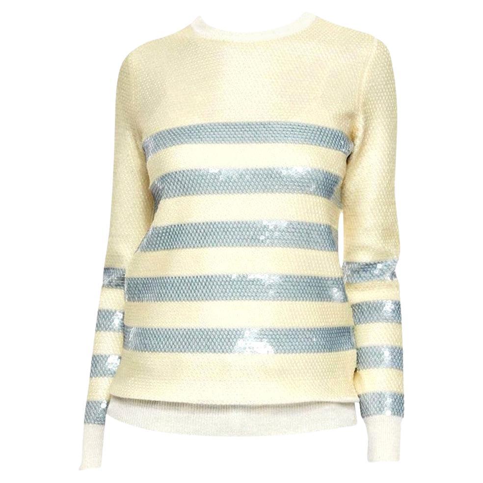 New Gucci Cashmere Cruise Resort 2015 Ad Sequin Sweater Sz L