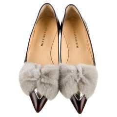 Nueva Eugenia Kim Zapatos planos de piel de visón con punta puntiaguda Sz 39  EE.UU. 8,5