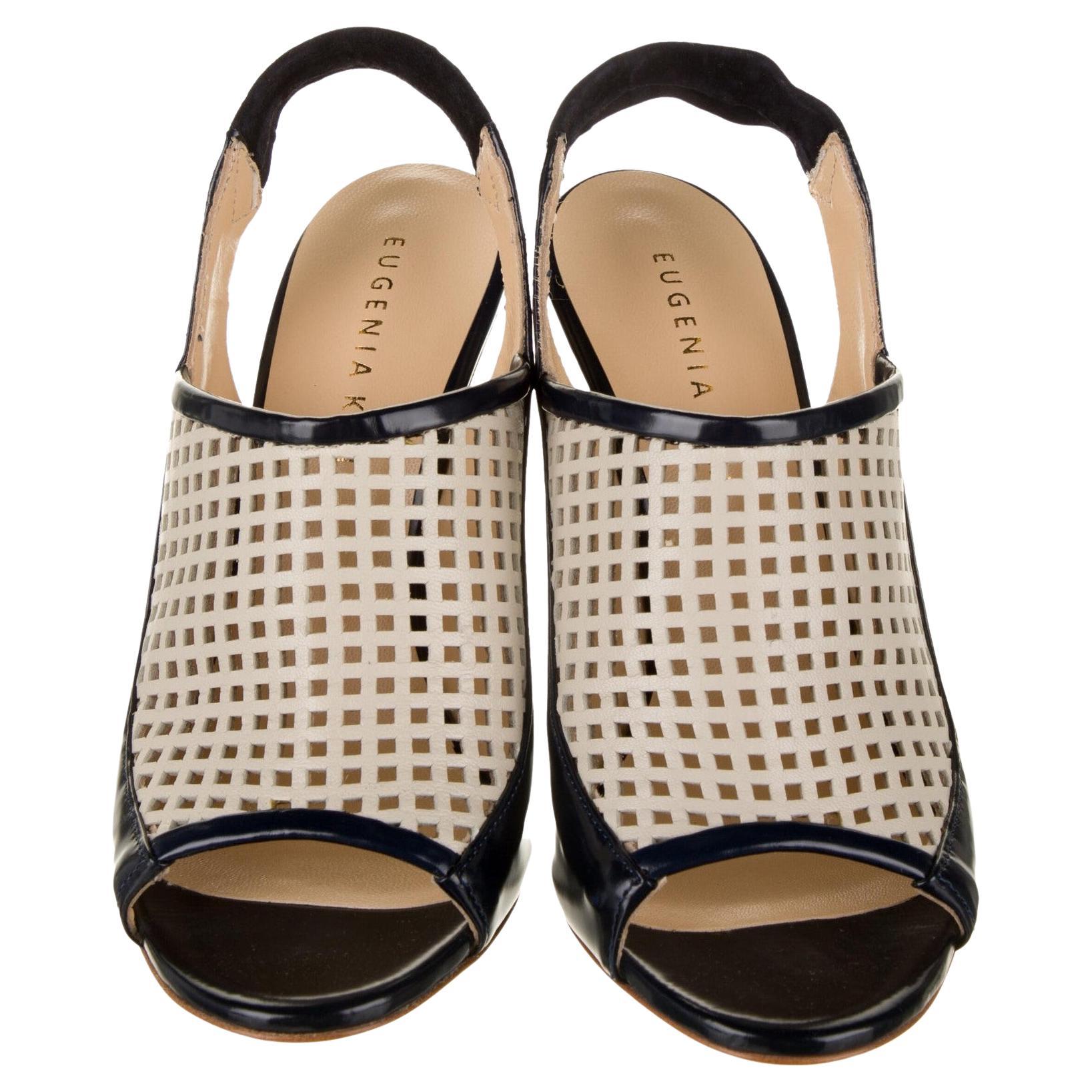 New Eugenia Kim Leather Wedge Heels Sz 39  ÉTATS-UNIS 8,5