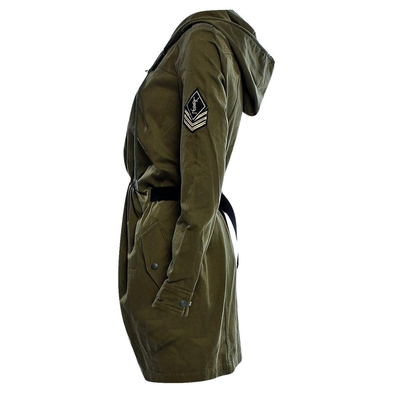 Saint Laurent
Brand New
Stunning Runway Denim Dress or Pullover Jacket
$2250
Sz 44 
Army Green
Button Closure at Front
Attached Belt
Drawstring Hood
Two Side Pockets
Two Breast Pockets
Saint Laurent Buttons and Snaps
Saint Laurent Jewelry
Bust: