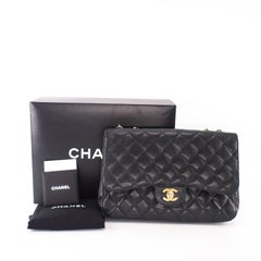 Chanel Single Flap Jumbo caviar leather black with ghw