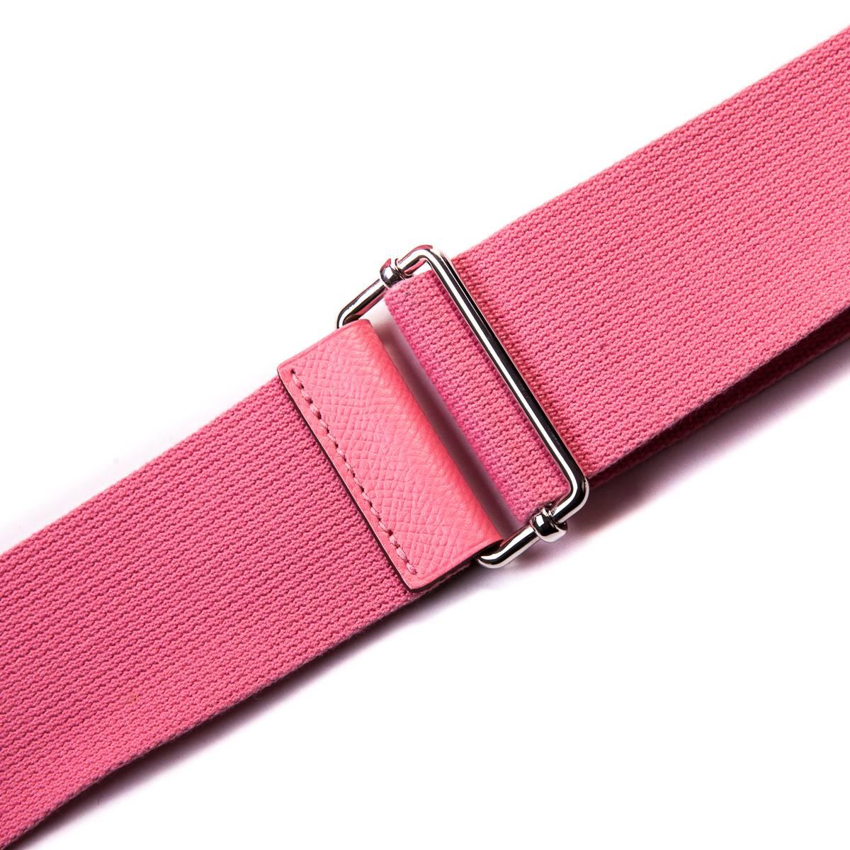 Hermes Pink Evelyne PM Shoulder Bag Epsom leather Rose Confetti   For Sale 9