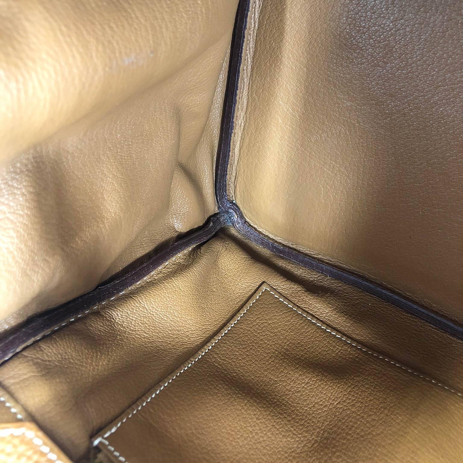 Hermes Handbag Birkin 35 in Gold Clemence Leather with Gold Hardware (ghw) For Sale 12