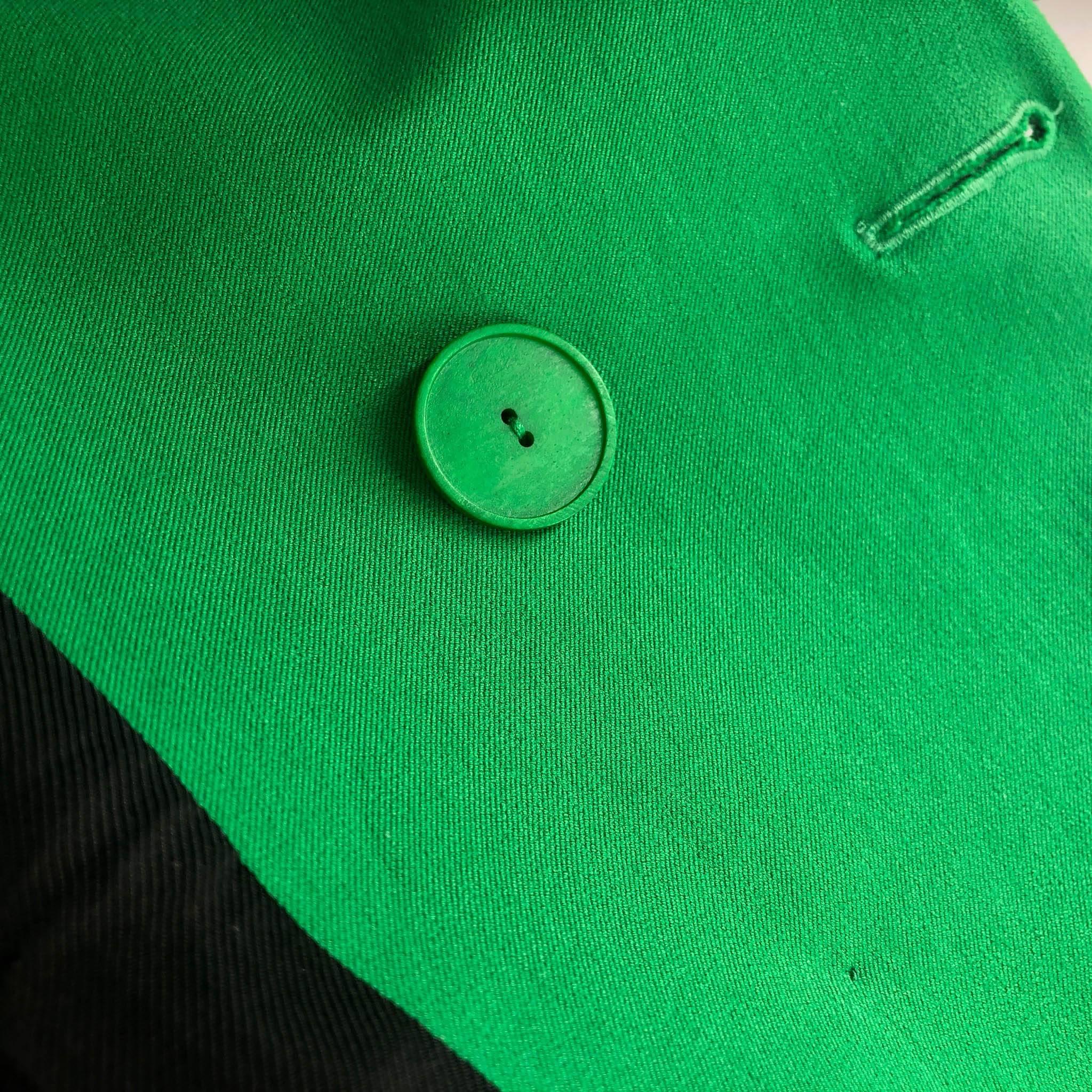 green blazer gold buttons