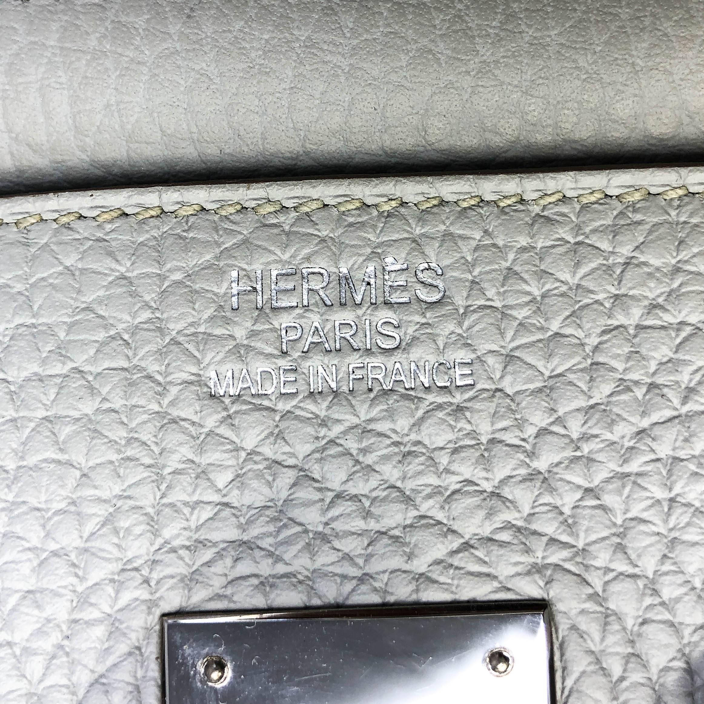 Hermes Birkin 35 Gris Perle Clemence Leather with Palladium Hardware 2