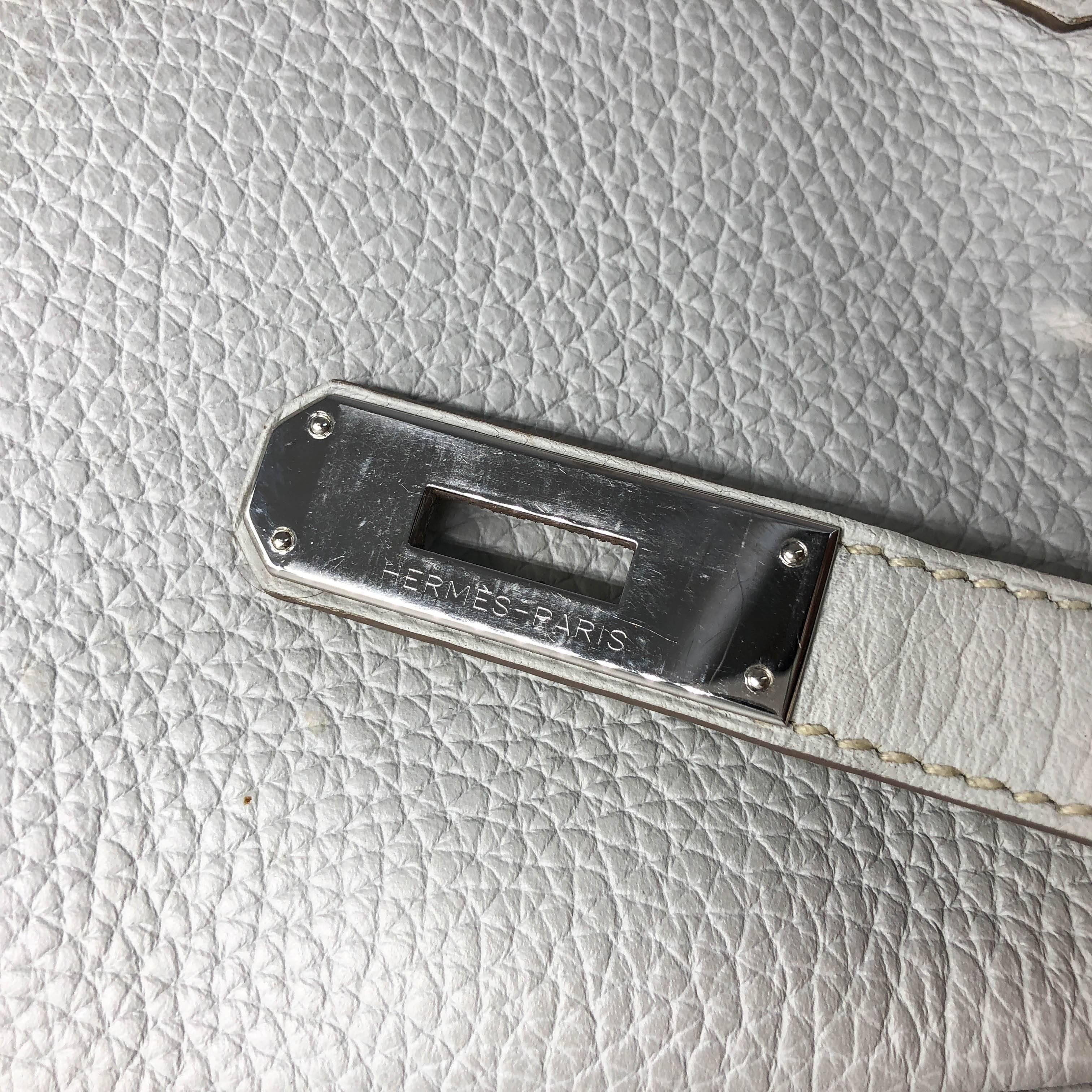 Hermes Birkin 35 Gris Perle Clemence Leather with Palladium Hardware 3