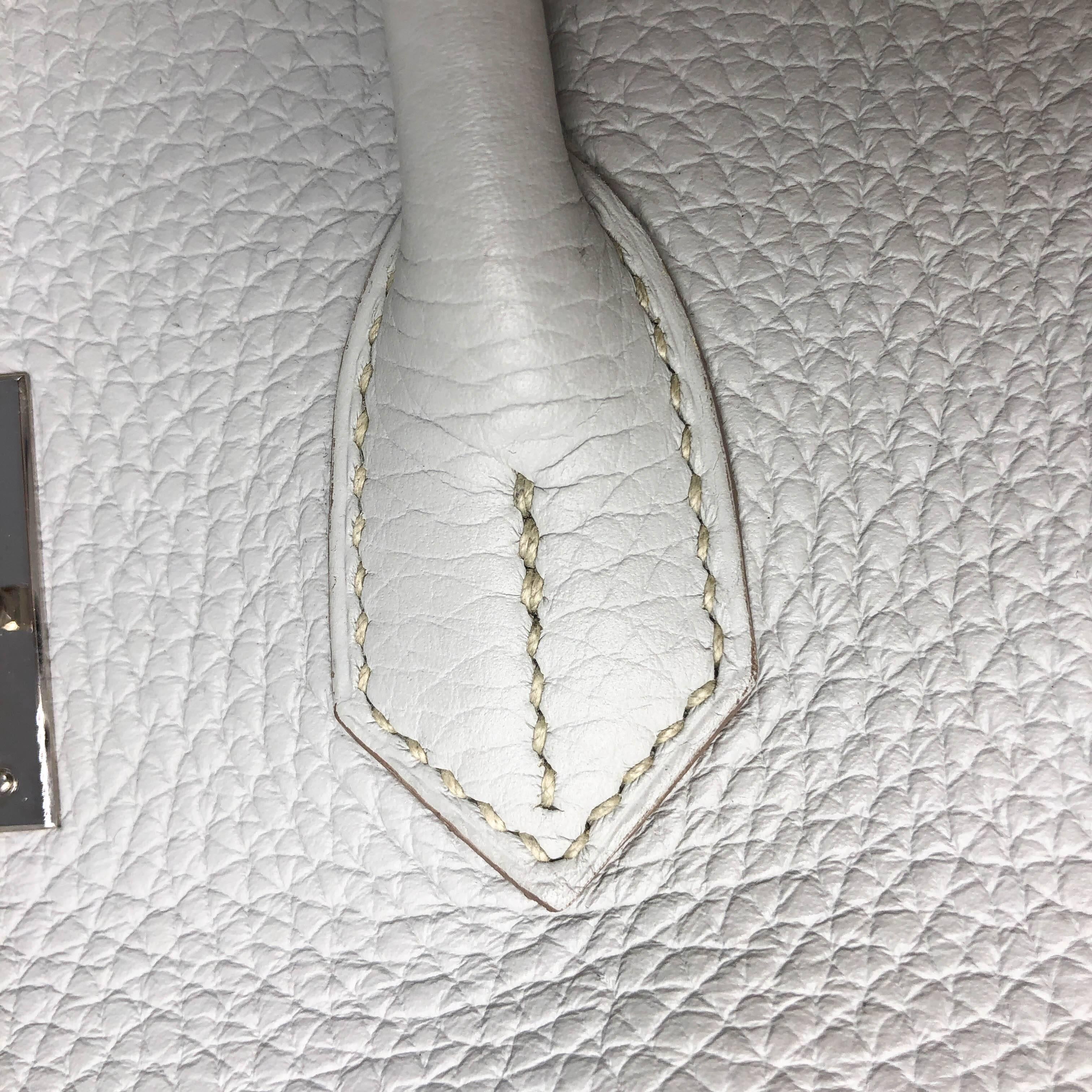 Hermes Birkin 35 Gris Perle Clemence Leather with Palladium Hardware 4