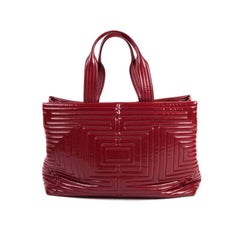 Chanel Large Red Vinyl Ming Coco Vinyl Tote Bag