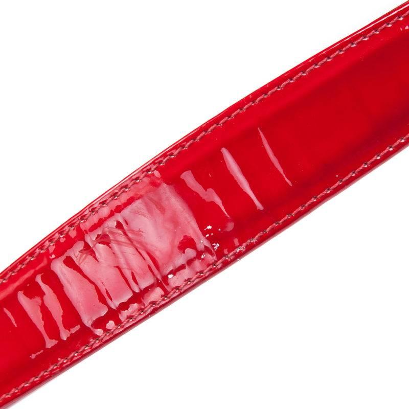 Chanel Quilted Red Patent Leather GST For Sale 3