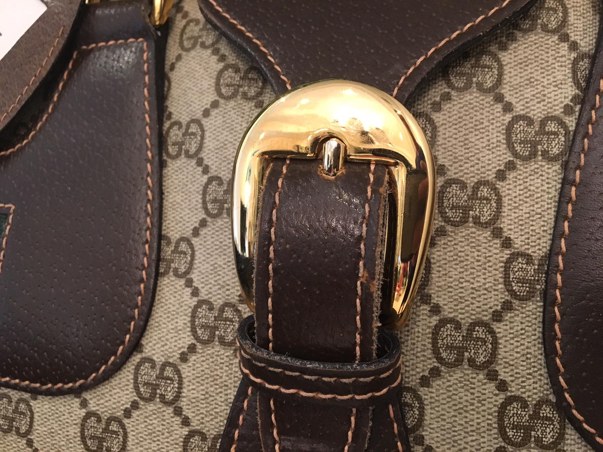 1980er Gucci-Gepäcktasche mit Monogramm „GG“  Damen
