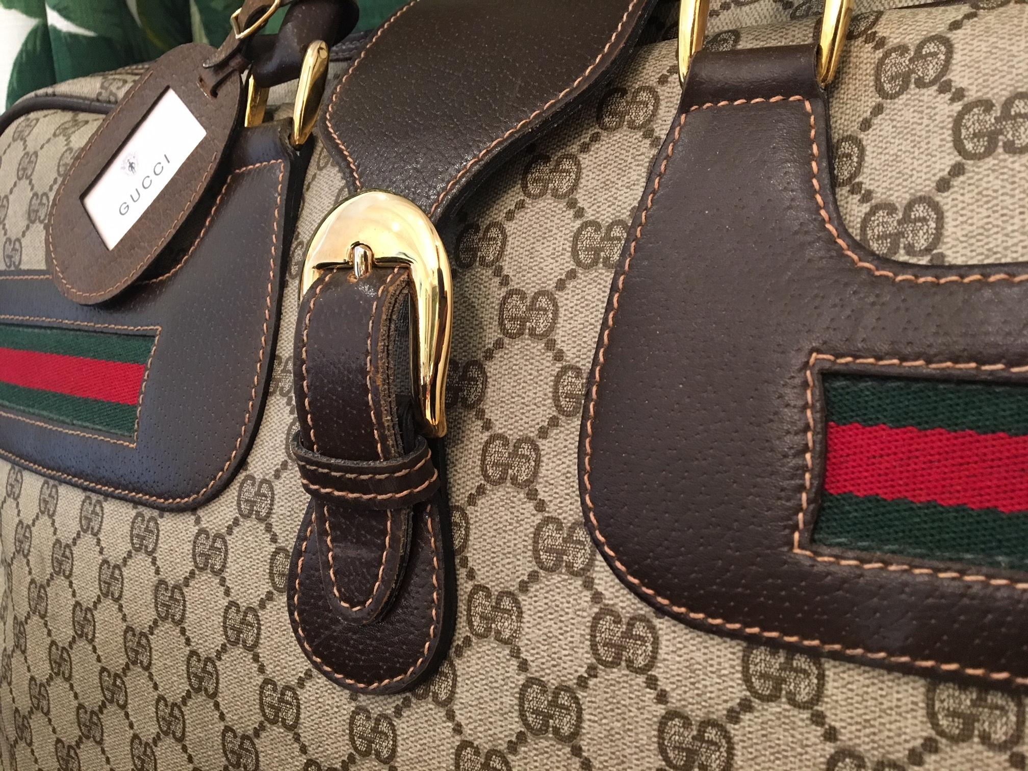 1980er Gucci-Gepäcktasche mit Monogramm „GG“  im Zustand „Hervorragend“ in Jacksonville, FL