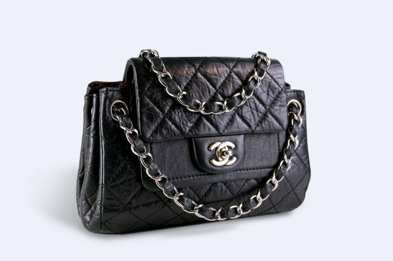 authentic chanel quilted bag leather