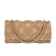 Chanel Crochet Tweed Extra große Klappe Tasche