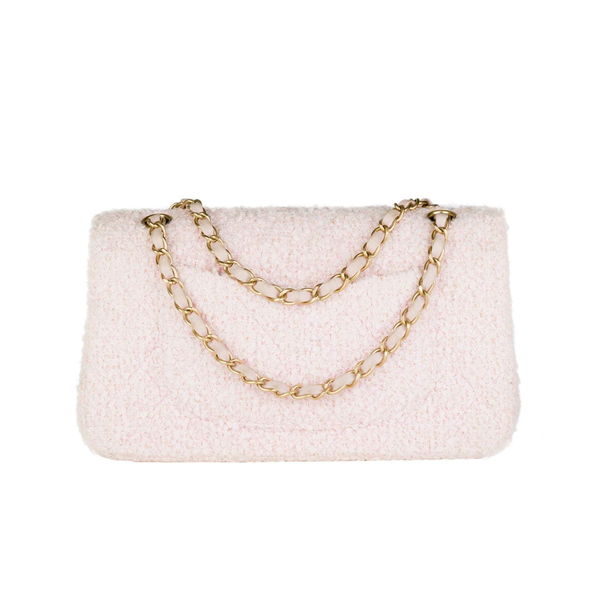 pink tweed handbag