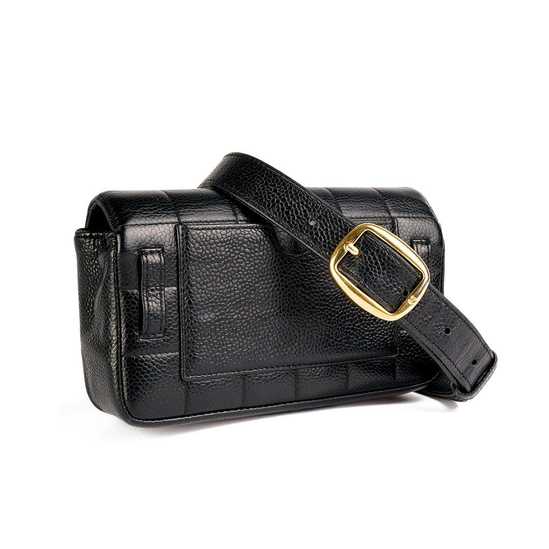 Chanel Vintage Caviar Mini Classic Flap Fanny Pack Waist Belt Bag  4
