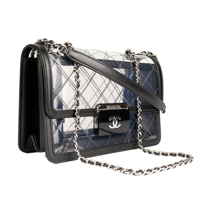 Chanel Classic Flap Naked Beauty Lock Clear Transparent PVC Crossbody