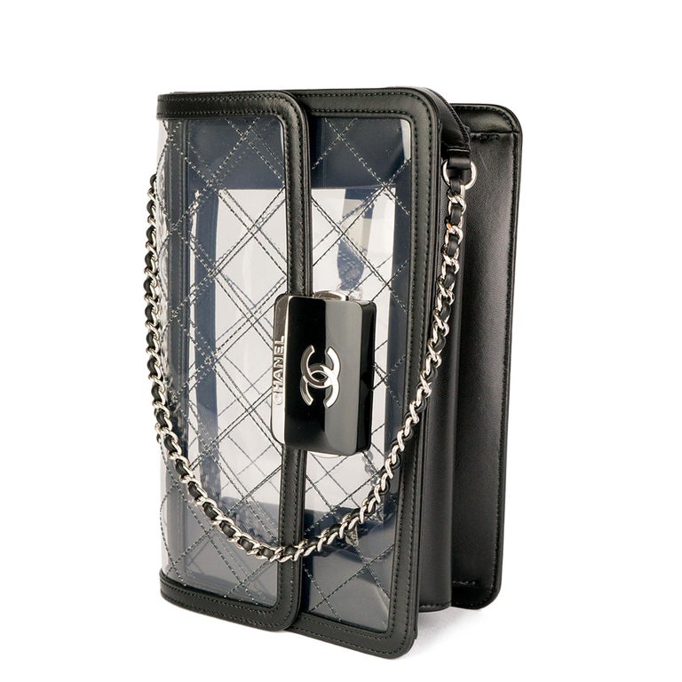 Chanel Classic Flap Naked Beauty Lock Clear Transparent PVC Crossbody Bag  For Sale at 1stDibs